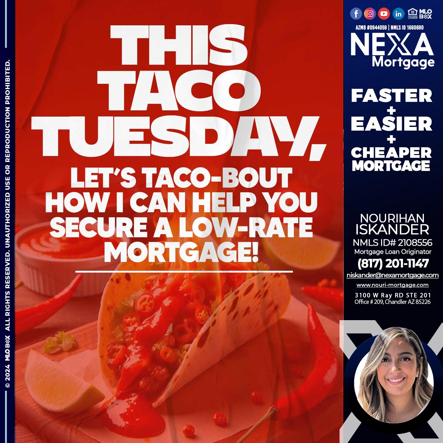 TACO TUESDAY - Nourihan Iskander -Mortgage Loan Originator