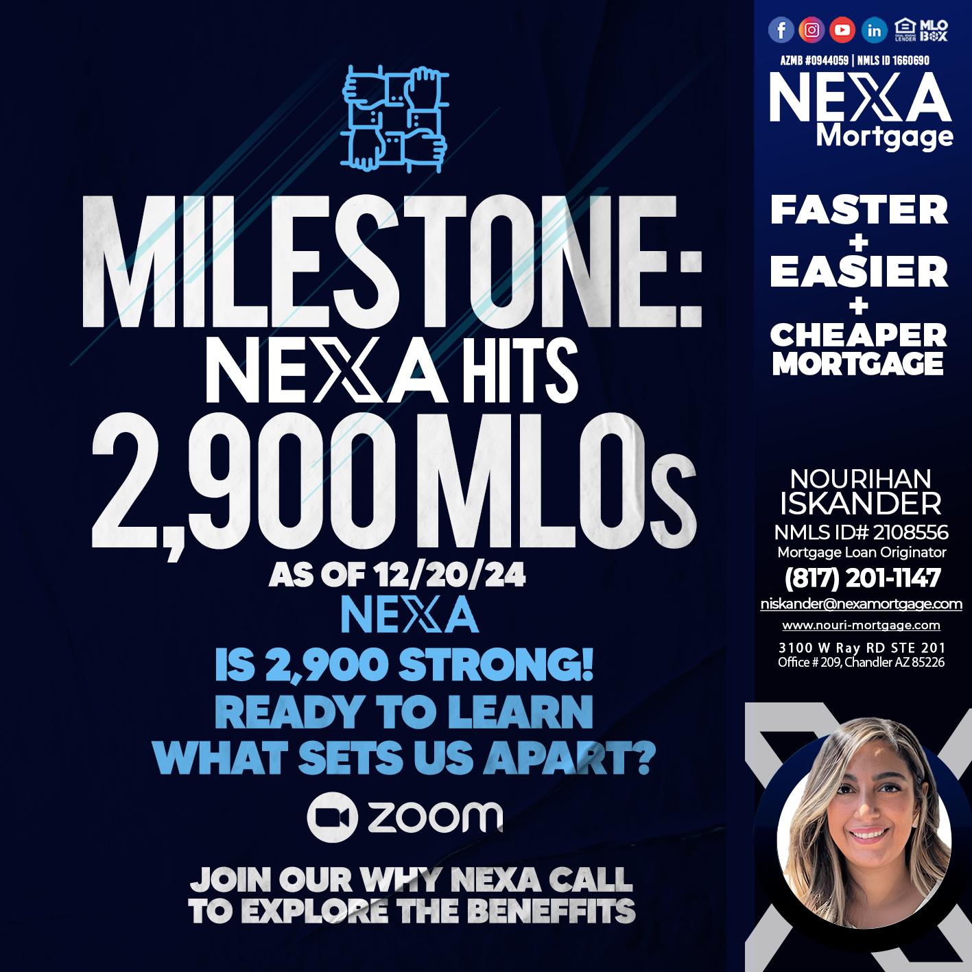 MILSTONE 2900 - Nourihan Iskander -Mortgage Loan Originator