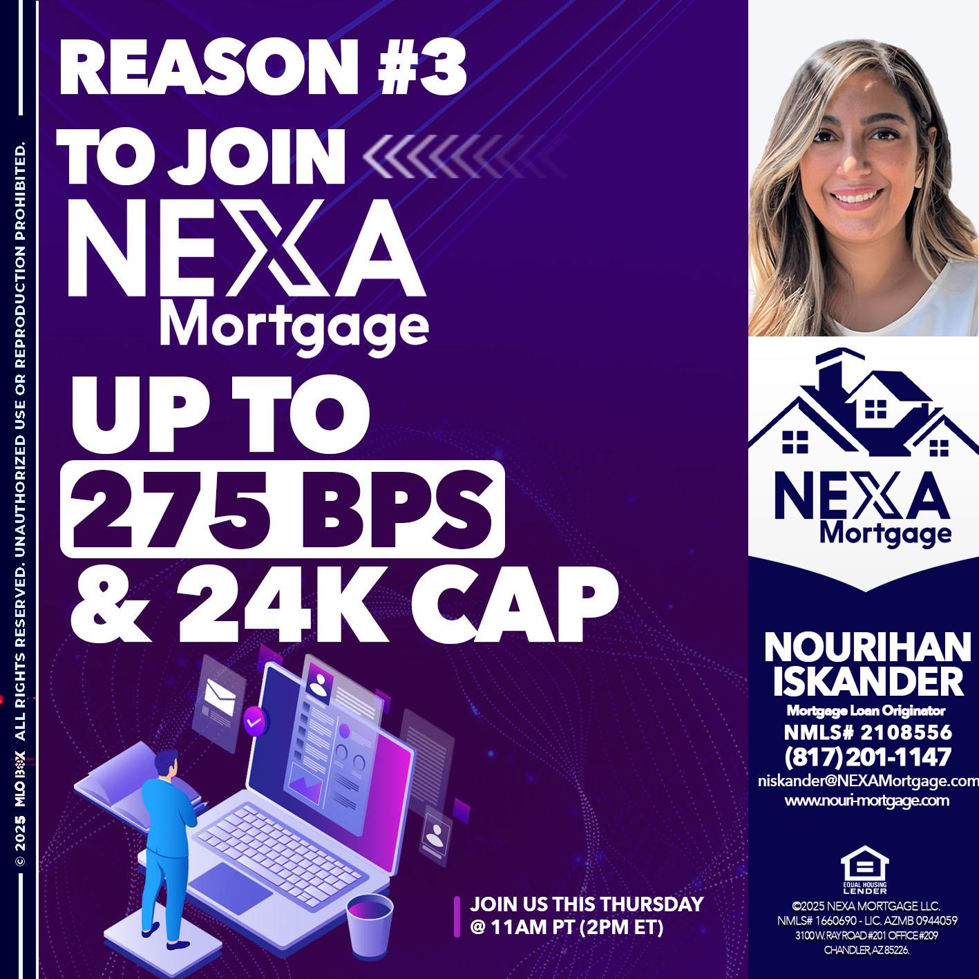 REASON 3 - Nourihan Iskander -Mortgage Loan Originator