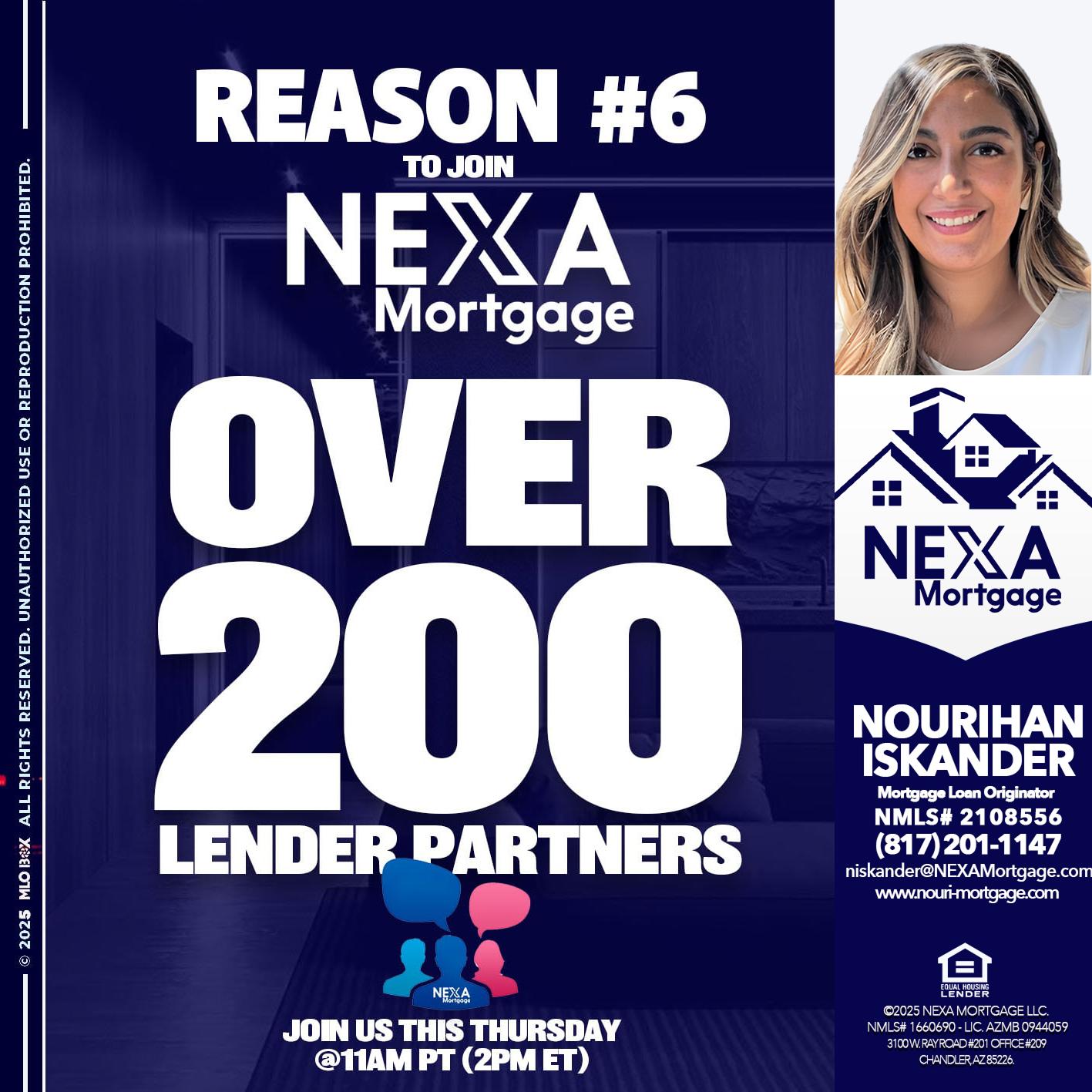 REASON 6 - Nourihan Iskander -Mortgage Loan Originator