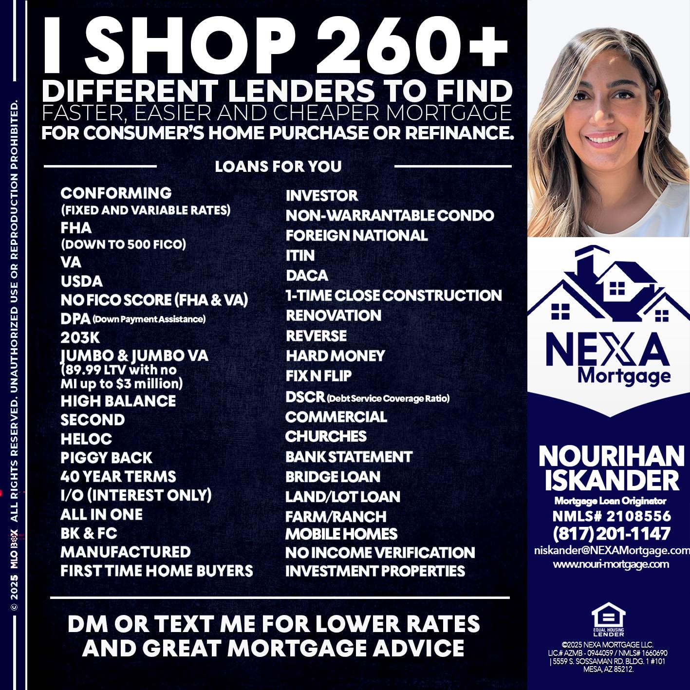 I SHOP +260 - Nourihan Iskander -Mortgage Loan Originator