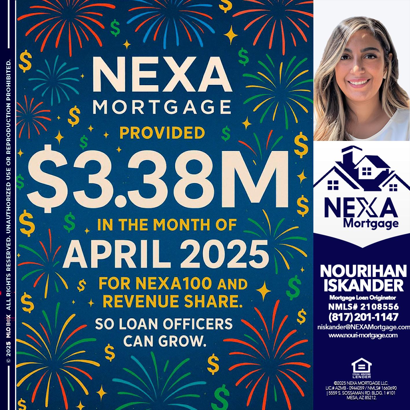 $3.38M - Nourihan Iskander -Mortgage Loan Originator