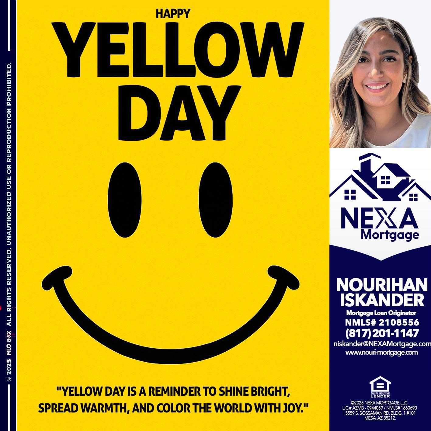 YELLOW DAY - Nourihan Iskander -Mortgage Loan Originator