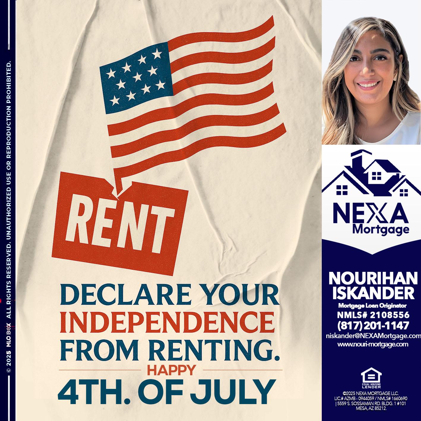 DECLARE YOUR INDEPENDENCE - Nourihan Iskander -Mortgage Loan Originator