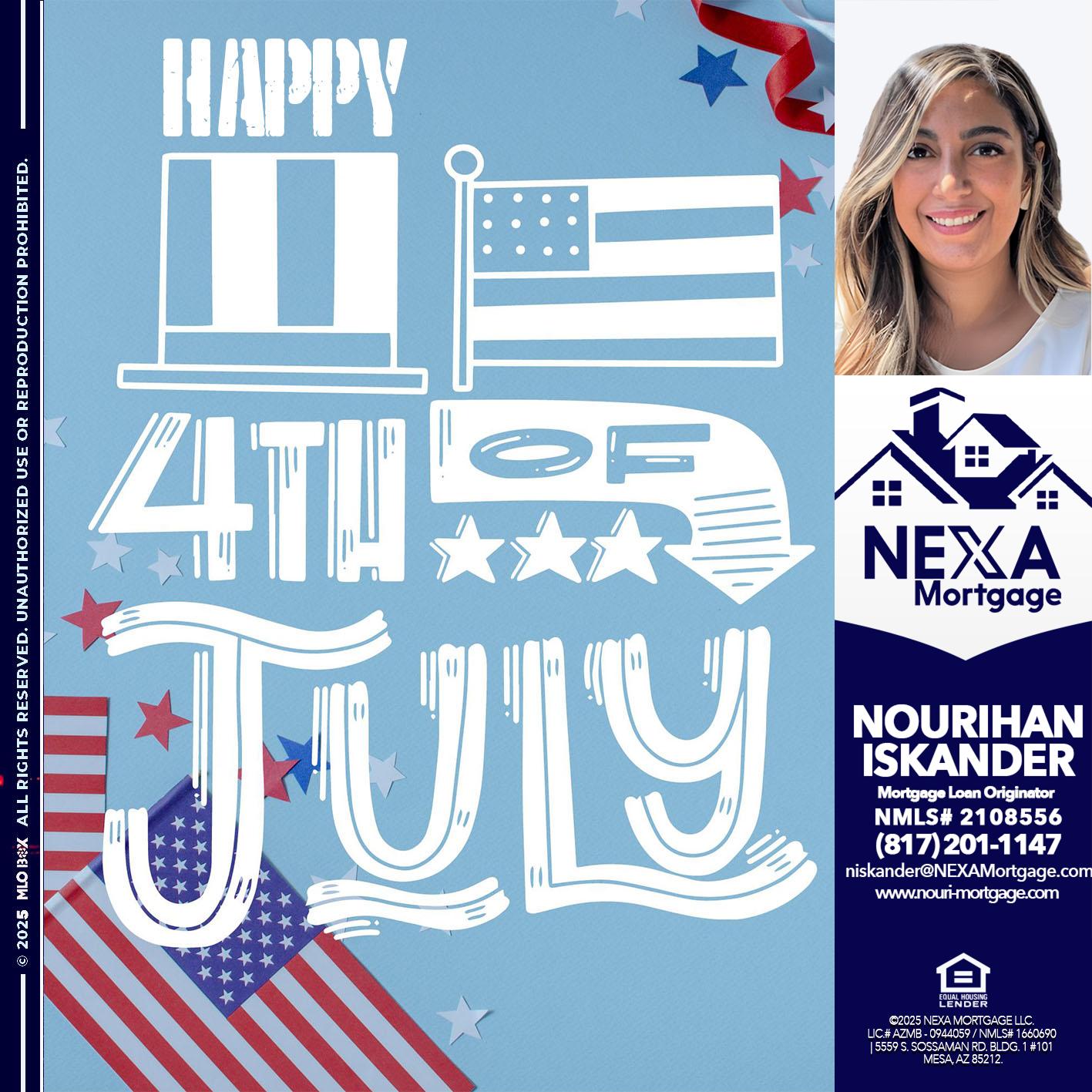 happy 4th of july - Nourihan Iskander -Mortgage Loan Originator