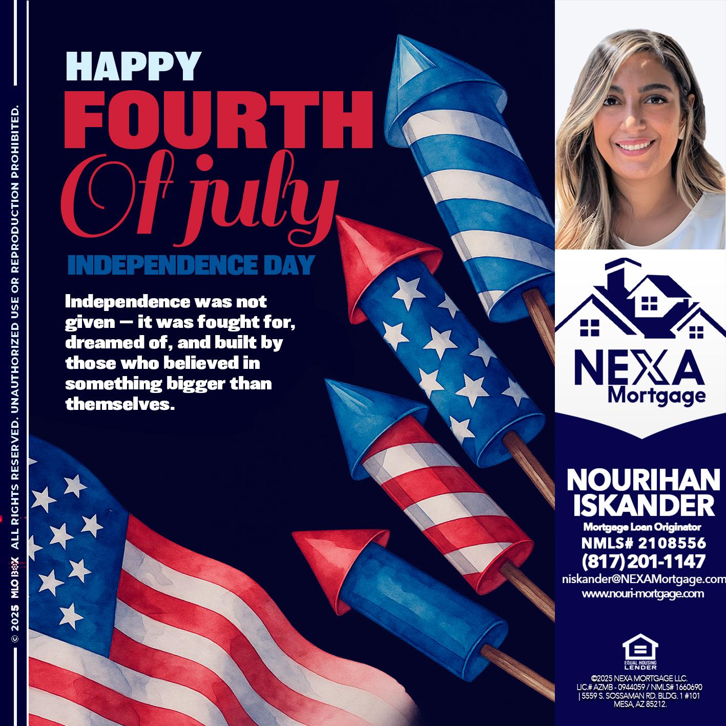 happy fourth - Nourihan Iskander -Mortgage Loan Originator