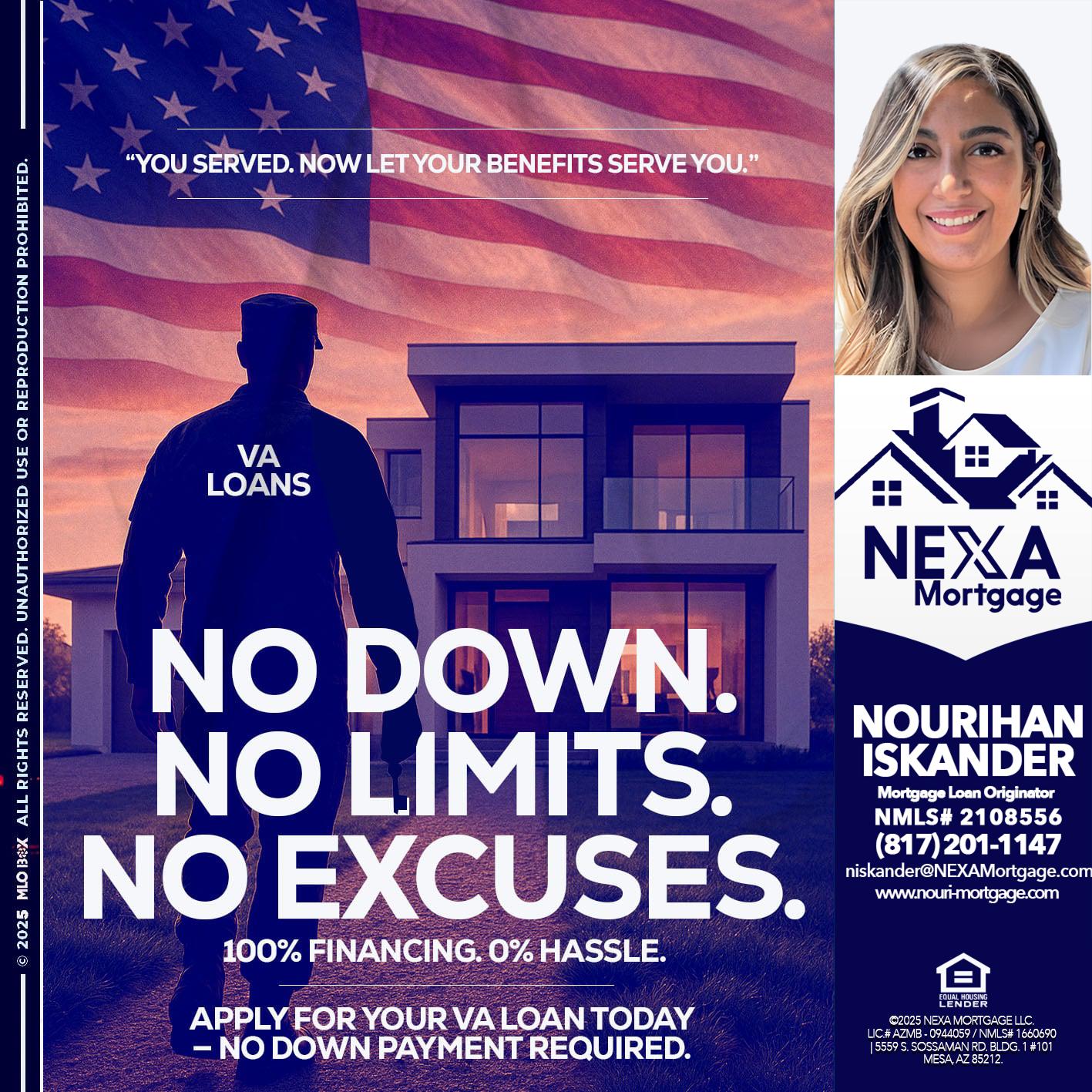 NO DOWN. NO LIMIT. - Nourihan Iskander -Mortgage Loan Originator