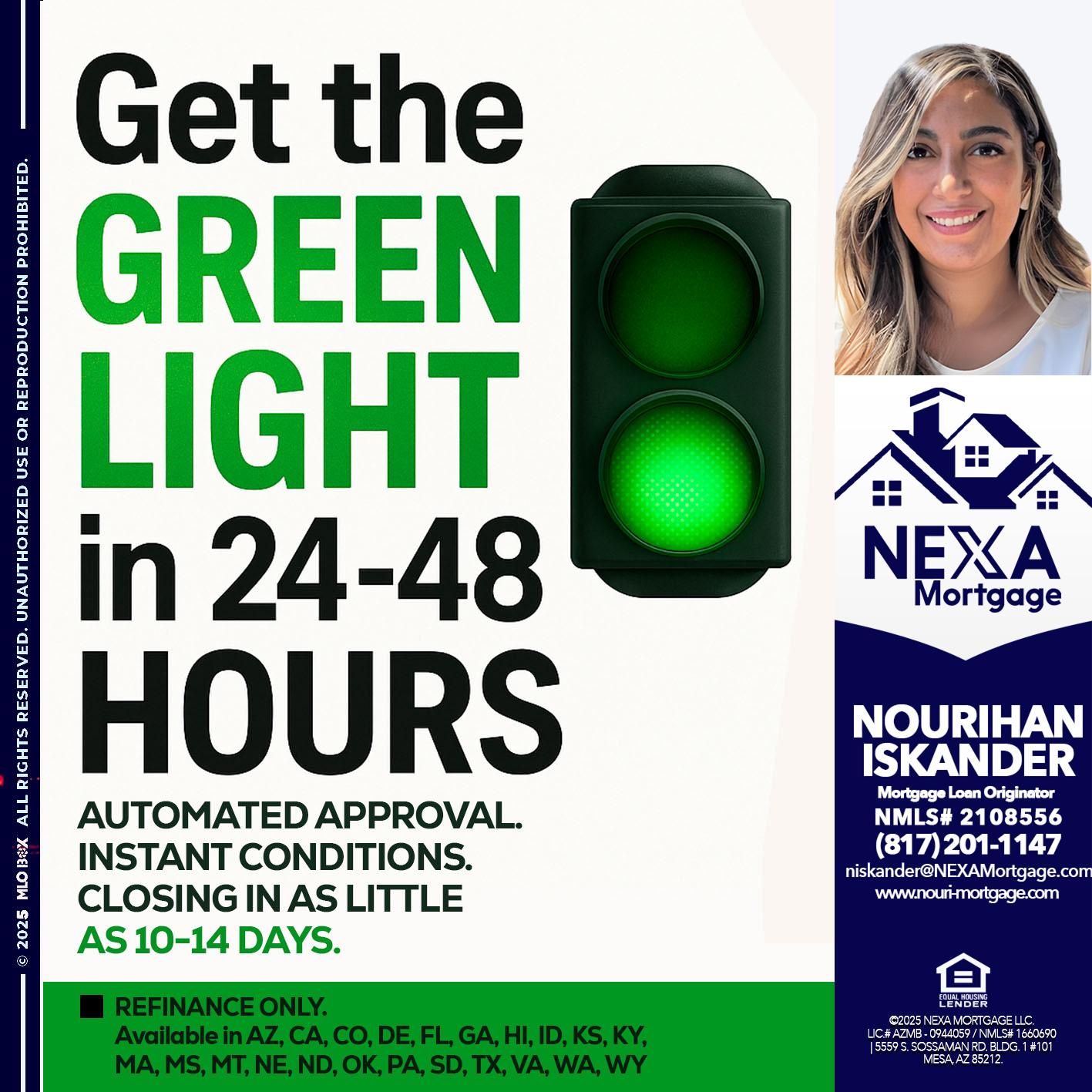 GET THE GREEN LIGHT - Nourihan Iskander -Mortgage Loan Originator