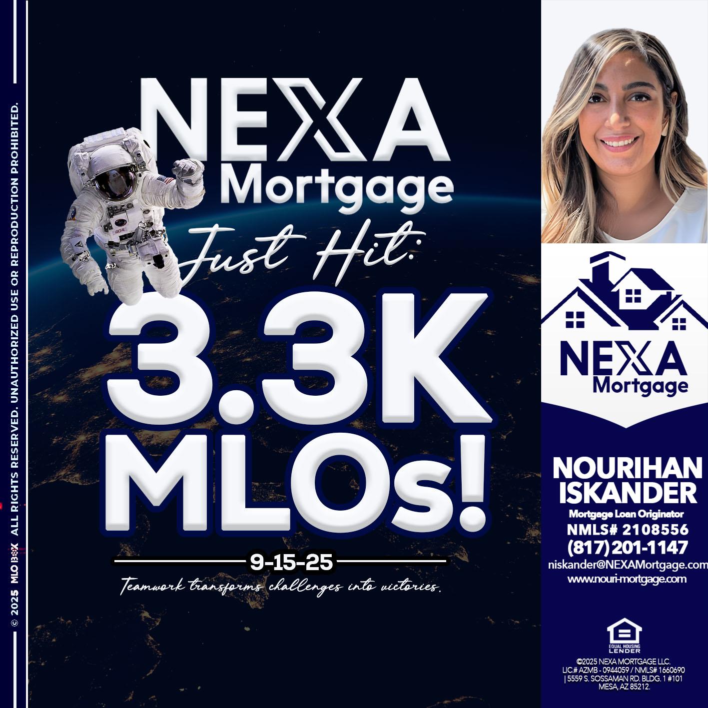3.3K - Nourihan Iskander -Mortgage Loan Originator