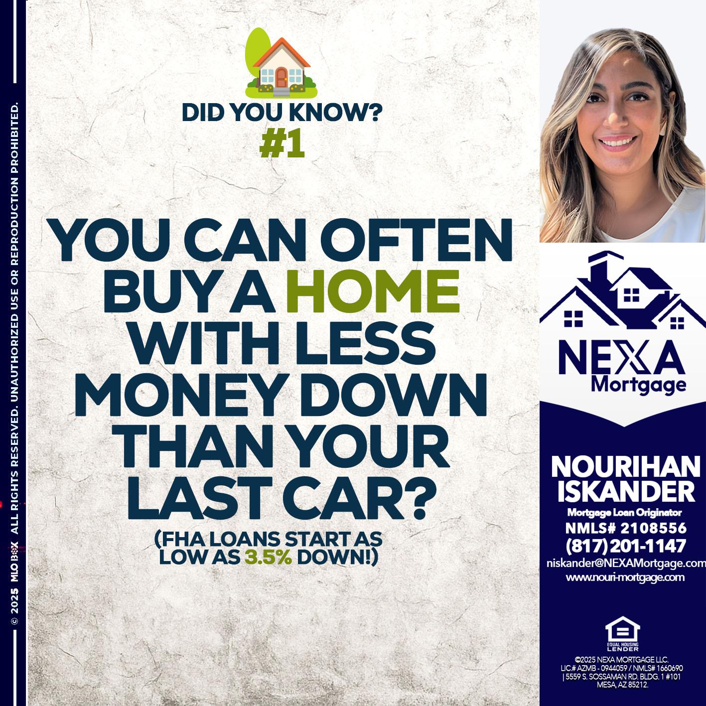 DID YOU KNOW #1 - Nourihan Iskander -Mortgage Loan Originator