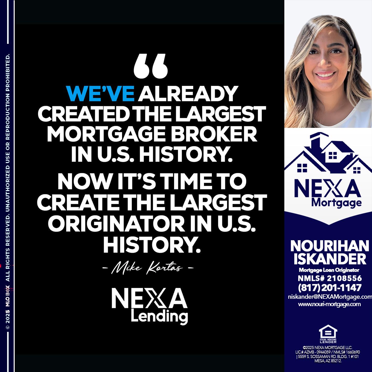 MIKE KORTAS - Nourihan Iskander -Mortgage Loan Originator